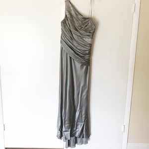 Carmen Marc Valvo Sateen Silk Evening Gown